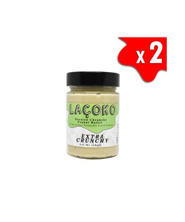 LA OKO 640 Grams Sugar-Free Additive-Free Gluten-Free Vegan Lightly Roasted (Raw) Peanut Butter with Chips