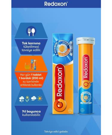 Redoxon Triple Effect 15 Effervescent Tablets I 1000 mg Vitamin C Vitamin D and Zinc Containing Supplement - Buy Online on GoSupps.com