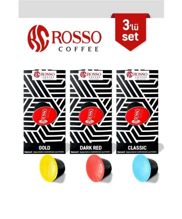 rosso coffee Mixed Selection Set of 3 Capsule Coffee - Espresso Coffee - Compatible with Nespresso Machines
