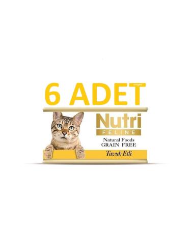 Nutri Feline Grain-Free Chicken Meat 85 Gr Adult Cat Canned Food X 6 Pieces