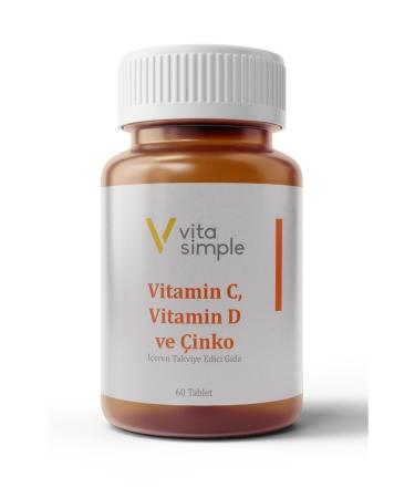 VitaSimple Vitamin C Vitamin D and Zinc Supplementary Food 60 Tablets - Buy Online on GoSupps.com