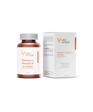 VitaSimple Vitamin C Vitamin D and Zinc Supplementary Food 60 Tablets