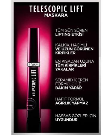 L'Oreal Paris Original New Product Telescopic Lift Mascara Telescopic Mascara Lifting Effect +5mm 9.9 Ml - Buy Online on GoSupps.com