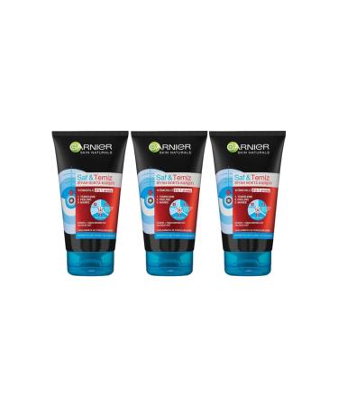Garnier Pure & Clean Anti-Blackhead Charcoal 3 in 1 50 ml X 3 Pieces (TRAVEL SIZE)