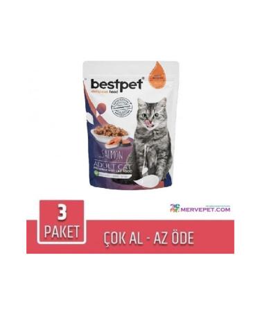 Bestpet Jelly Pouch Salmon Cat Food 85 Gr (3 Pieces)