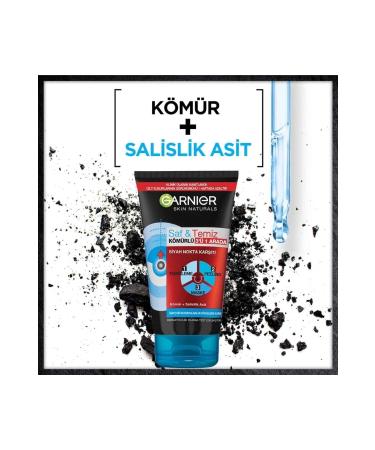 Garnier Pure & Clean Anti-Blackhead Charcoal 3 in 1 Peeling Mask 150 Ml