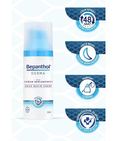 Bepanthol Derma Intensive Moisturizing Night Care Cream 50 ml Provitamin B5 Care Complex Moisture - Buy Online on GoSupps.com