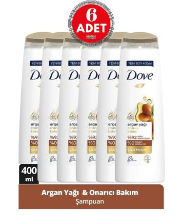 Dove Argan Oil Repair Care Hair Care Shampoo 400 Ml 6 Pieces