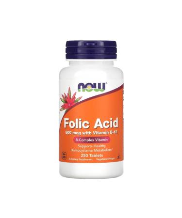 Now Foods Folic Acid 800 Mcg 250 Tablets