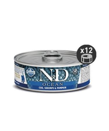 N & D Ocean Cod Fish Kitten Canned Food 80 Gr X 12 Pieces