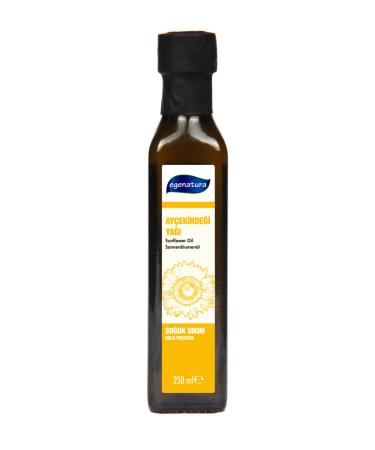 egenatura Sunflower Seed Oil 250 ml - Cold Pressed & Glass Bottle