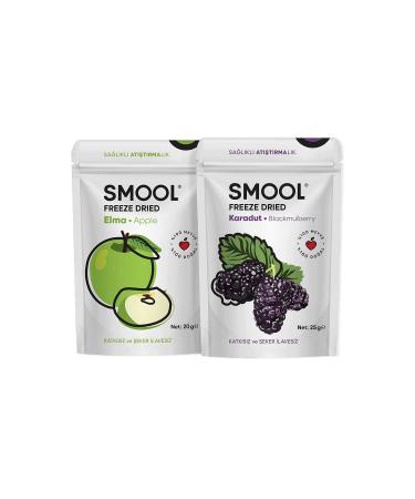 SMOOL Freeze Dried Set of 2 Apple - Black Mulberry - Freeze Dry Pack Of 2
