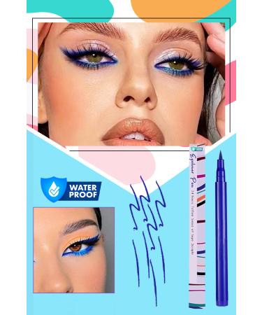 Xolo Blue Ultra Fine Tip Liquid Pencil Eyeliner Applyable Makeup Eye Waterproof