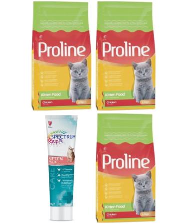 Proline Kitten Food Chicken 3x1.2 Kg. + Kitten Paste 100 Grams X 1 Piece