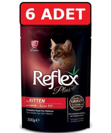 Reflex Lamb Meat Pounch Kitten Canned Cat Food 6 Pieces X 100 Gr Wet Food
