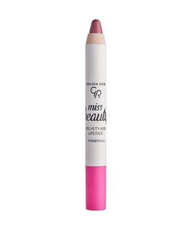 Golden Rose Miss Beauty Velvety Kiss Lipstick No:04 Babydoll - Matte Pencil Lipstick