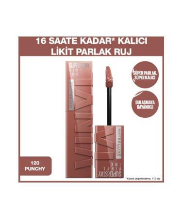 Maybelline New York Super Stay Vinyl Ink Long-Lasting Liquid Glossy Lipstick 120 Punchy - Buy Online on GoSupps.com