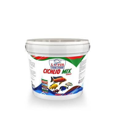 Lotus Cichlid Mix Granule Omega-3 Protein Herbal Mixed 3kg Bucket Malawi Cichlid Fish Food