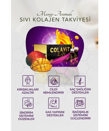 Colavit Life Type I & Type III Collagen Hyaluronic Acid Resveratrol Coenzyme Q10 Mango Flavor 4in1 - Buy Online on GoSupps.com