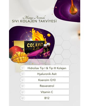 Colavit Life Type I & Type III Collagen Hyaluronic Acid Resveratrol Coenzyme Q10 Mango Flavor 4in1 - Buy Online on GoSupps.com