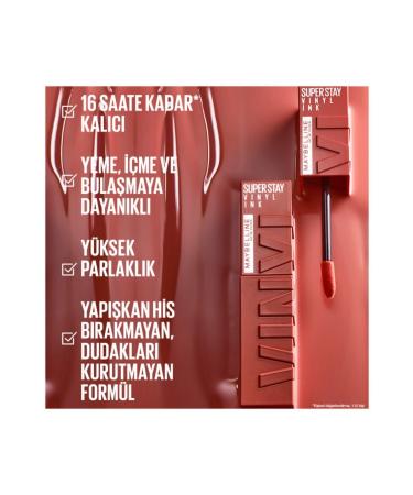 Maybelline New York Super Stay Vinyl Ink Long-Lasting Liquid Glossy Lipstick 120 Punchy - Buy Online on GoSupps.com