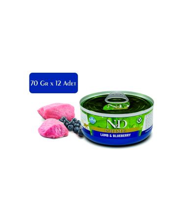 N & D Nd Prime Cat Canned Food Lamb & Blueberry 70 gr * 12 Pieces