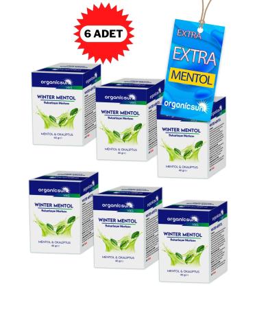 Organicsun Winter Menthol Evaporating Ointment Viks Vicks Vikis Menthol And Eucalyptus 40 Gr X 6 Pieces