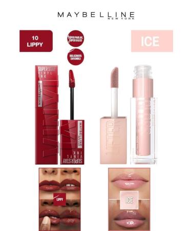 Maybelline New York Maybelline Lip Plumper Shine Lasting Shiny Lips Moisturizing Lip Gloss Set 10 L