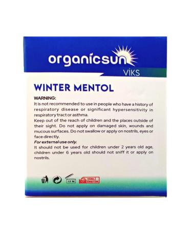 Organicsun Winter Menthol Evaporating Ointment Viks Vicks Vikis Menthol And Eucalyptus 40 Gr - Buy Online on GoSupps.com