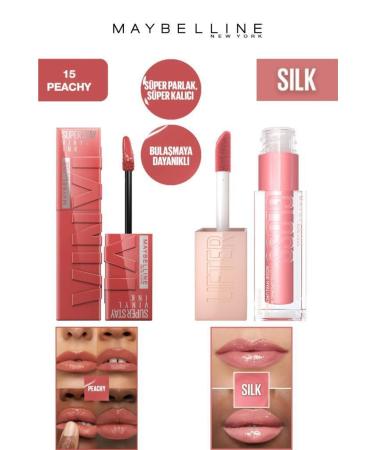 Maybelline New York Maybelline Lip Plumper Shine Lasting Shiny Lips Moisturizing Lip Gloss Set 15 P