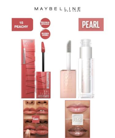 Maybelline New York Maybelline Lip Plumper Shine Lasting Shiny Lips Moisturizing Lip Gloss Set 15 P