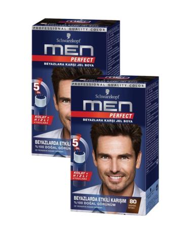 Schwarzkopf Men Perfect 80 Brown Hair Dye X2