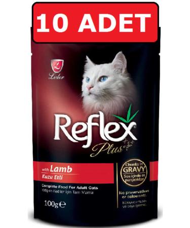 Reflex Lamb Meat Pounch Adult Cat Canned Food 10 Pieces X 100 Gr Wet Food