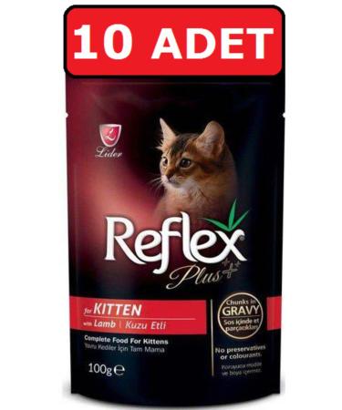 Reflex Lamb Meat Pounch Kitten Canned Cat Food 10 Pieces X 100 Gr Wet Food