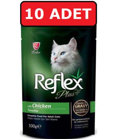 Reflex Chicken Gravy Sauce Pounch Adult Cat Canned Food 10 Pieces X 100 Gr Wet Food