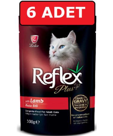 Reflex Lamb Meat Pounch Adult Cat Canned Food 6 Pieces X 100 Gr Wet Food
