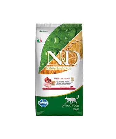 N & D Nd Ancestral Grain 10 Kg Adult Cat Food Chicken Pomegranate - Buy Online on GoSupps.com