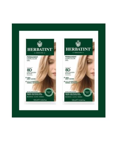 Herbatint 8d Blond Clair Dore Light Golden Blonde Hair Dye 150ml.x2 Li