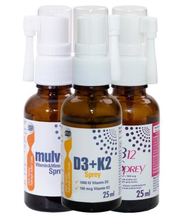 Phytodef Vitamin D3 K2 Spray - 25 ml & Vitamin B12 Spray - 25 ml & Mulvitex Multivitamin Spray - 25 ml - Buy Online on GoSupps.com