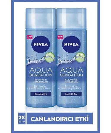 NIVEA Aqua Sensation Refreshing Facial Cleansing Gel 200ml Cucumber Extract Effective Face Cleansing X2pcs