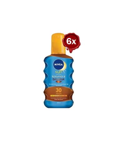 NIVEA Sun Protection and Bronze Sun Oil Gkf 30 200 Ml X 6