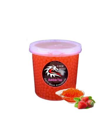 Dragon Fire Strawberry Flavored Bubble Tea Pearls 1000 Gr.-popping Boba-bubble Tea -tapioca Pearls