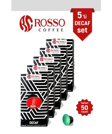 rosso coffee Decaf Capsule Coffee Set of 5 10 Pack - Compatible with Nespresso Machines