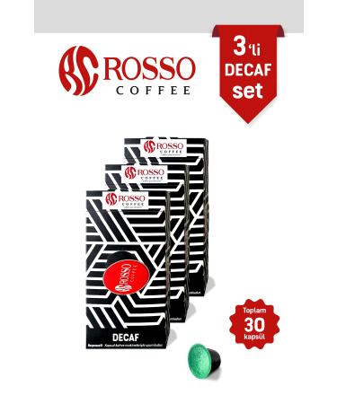 rosso coffee Decaf Capsule Coffee 3-Piece Set 10-Piece Pack - Compatible with Nespresso Machines
