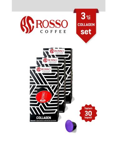 rosso coffee Collagen Capsule Coffee 3-Piece Set 10-Piece Pack - Compatible with Nespresso Machines