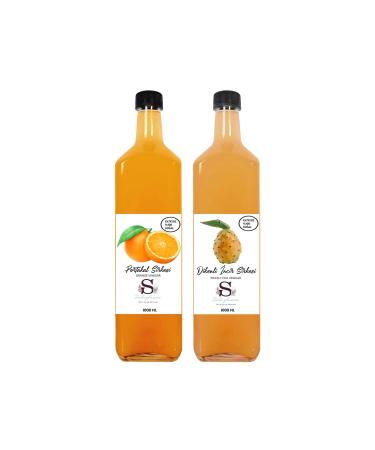 Suheylaana Natural Orange Vinegar 1000 ml and Natural Prickly Pear Vinegar 1000 ml