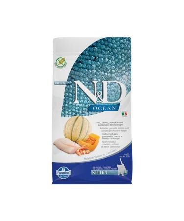 N & D Ocean Cod Fish Shrimp and Melon Kitten Food 1.5 Kg