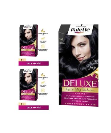Palette Deluxe Hair Dye 1-1 Midnight Blue 3 Pieces