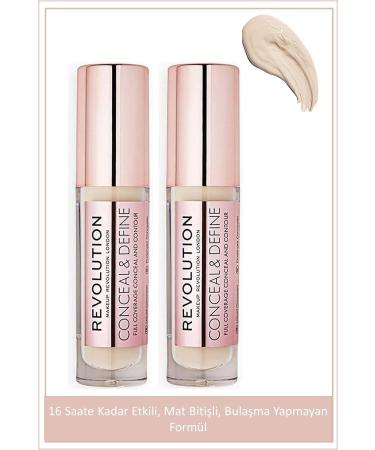 MAKEUP REVOLUTION Revolution Conceal Define 16 Hour Matte Finish Concealer No: C2* 2 Pieces
