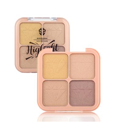 ROWENAROSE 4 Color Diamond Emblem Highlight Palette